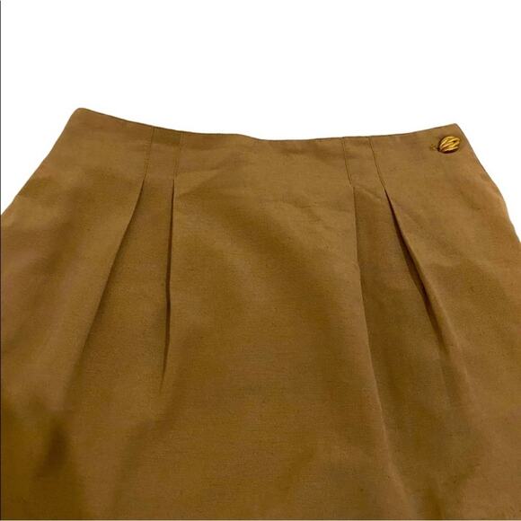SK & Company Brown Vintage 90’s Linen Blend Pencil Skirt, Petite Size 4 - Picture 3 of 11